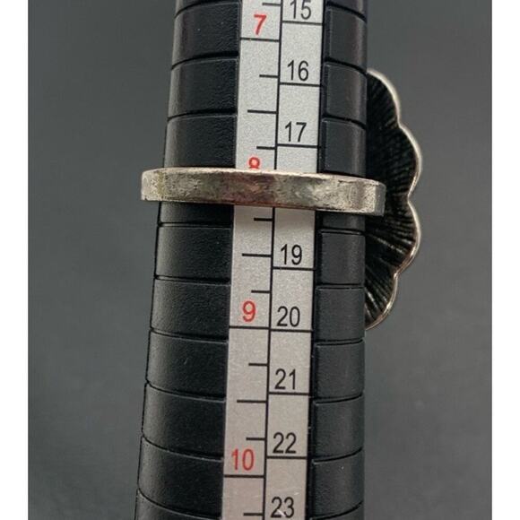 Silver Tone And Faux Turquoise Western Southwestern Costume Jewelry Ring Size 8 - Picture 7 of 7